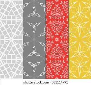 set of Vector seamless pattern. Geometric, floral ornament. for design, wallpaper, invitation.