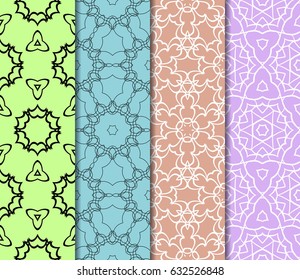 set of vector seamless pattern. modern geometric texture. endless background