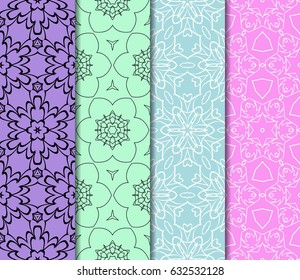 set of vector seamless pattern. modern geometric texture. endless background