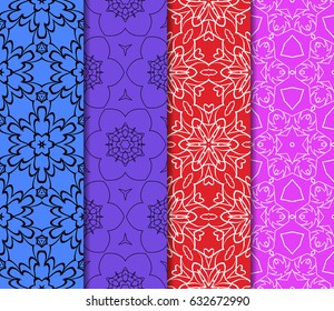 set of vector seamless pattern. modern geometric texture. endless background
