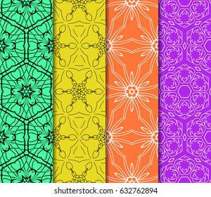 set of vector seamless pattern. modern geometric texture. endless background