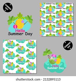 Set of vector seamless patterns with animals. Hand drawn illustration of and. Print on T-shirts, bags and and other fashion products. Design children's clothing and accessories