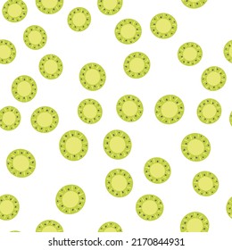 Set of vector seamless patterns with fruits, kiwi. Trendy hand drawn textures. Modern abstract design for paper, cover, fabric, interior decor and more.
