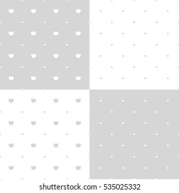 Set of vector seamless patterns for Valentine's Day. Backgrounds complement each other companions.