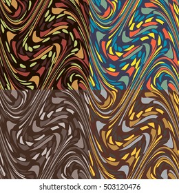 Set of vector seamless patterns in various colors