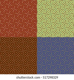 Set of vector seamless patterns in various colors
