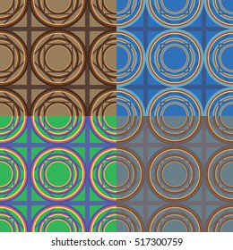 Set of vector seamless patterns in various colors