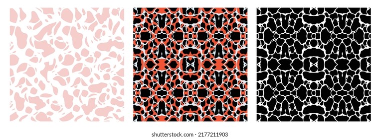 Set of vector seamless sea backgrounds with blue waves in cartoon style. Repeat sea patterns for wallpaper design, wrapping paper, fabric, print on paper, textile.