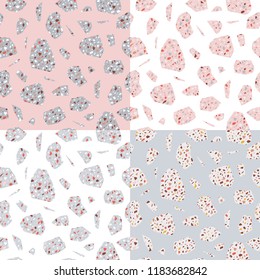 Set of vector seamless terrazzo texture patterns