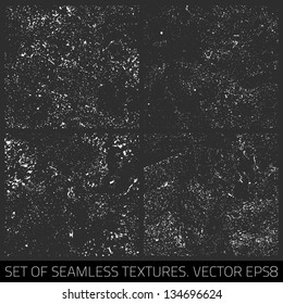 Set of vector seamless textures. Seamless pattern. Vector collection. Retro texture. Vintage texture. Dark texture. Old pattern. Old texture. Design elements. Abstract background