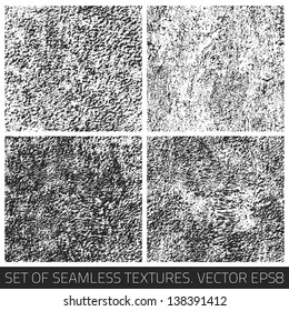 Set of vector seamless textures. Seamless pattern. Vector collection. Retro texture. Vintage texture. Dark texture. Old pattern. Old texture. Design elements. Abstract background