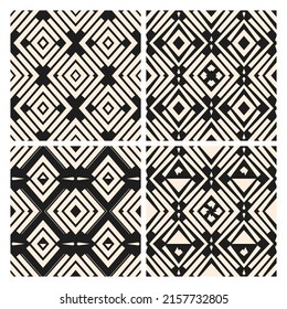 Set of vector seamless vintage abstract patterns