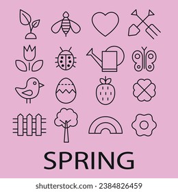 Set of vector season icons - spring