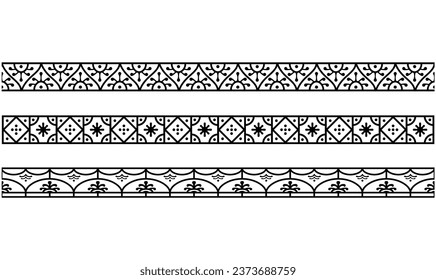 Set vector separators collection on black colour