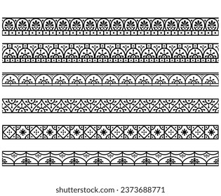 Establecer la colección de separadores vectoriales en color negro