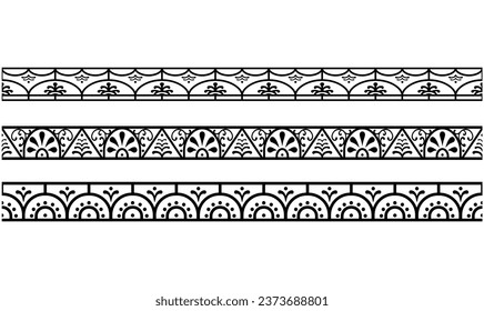 Set vector separators collection on black colour