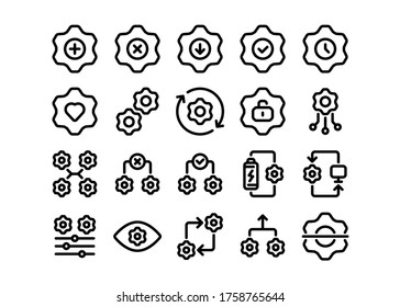 Set of vector settings icons for websites, applications and printed products
