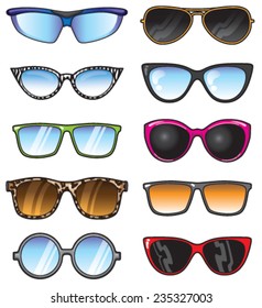 A set vector shades in many shapes   styles  