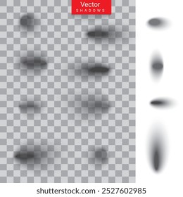 set of vector shadows on transparent background	
