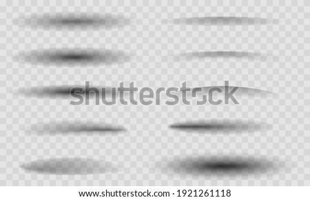 Set of vector shadows with soft edges isolated on transparent background. Realistic design elements for web page and object. 
 Foto stock © 