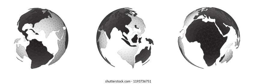 set of vector the shape planet from the dot and points. 
earth isolated on white background. 