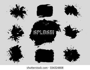 Set vector shapes banners. Abstract shapes. Big pack. Grunge art. Retro background. Vintage design elements