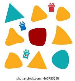 Set Vector shapes. color triangle, gift, circle, square.