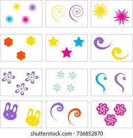 Set of Vector Shapes and Symbols isolated on a white background
