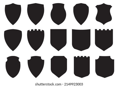 Conjunto de iconos de escudo vectorial, emblema de signos para su diseño