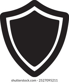 Set of vector shields. Collection of security shield icons. Different shields in black for your design