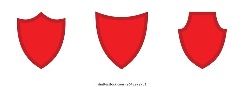 Conjunto de blindagens de vetor. Coleção de ícones de escudo de segurança.