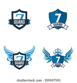 Set of vector shields flat and realistic style
