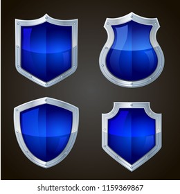 Set of vector shields. Vector illustration. Eps 10