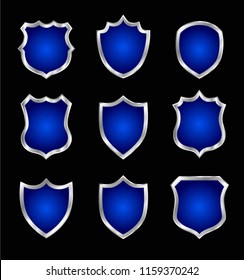 Set of vector shields. Vector illustration. Eps 10