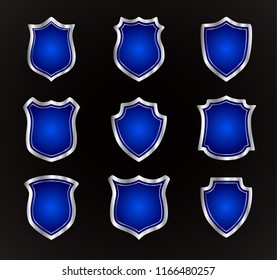 Set of vector shields. Vector illustration. Eps 10.