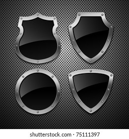 Set of vector shields. Vector illustration. Eps 10