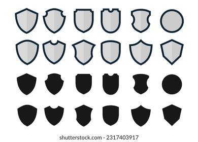 Set of vector shields minimalist design