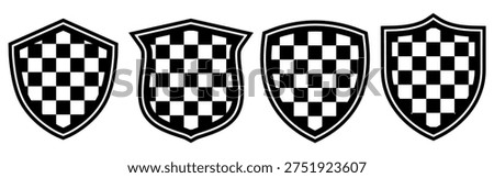 set vector shields racing shields badges. racing emblems design illustration