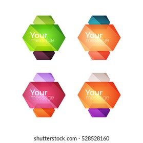 Set of vector shiny blank boxes for your content. Abstract geometric elements suitable for text or infographics