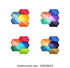 Set of vector shiny blank boxes for your content. Abstract geometric elements suitable for text or infographics