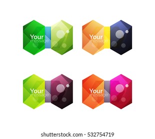 Set of vector shiny blank boxes for your content. Abstract geometric elements suitable for text or infographics