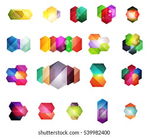 Set of vector shiny blank boxes for your content. Abstract geometric elements suitable for text or infographics