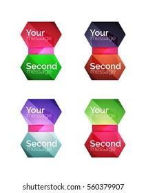 Set of vector shiny blank boxes for your content. Abstract geometric elements suitable for text or infographics