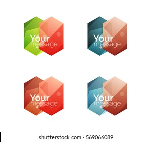 Set of vector shiny blank boxes for your content. Abstract geometric elements suitable for text or infographics