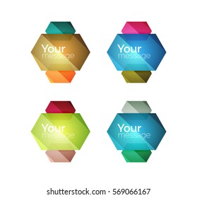 Set of vector shiny blank boxes for your content. Abstract geometric elements suitable for text or infographics
