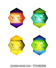 Set of vector shiny blank boxes for your content. Abstract geometric elements suitable for text or infographics