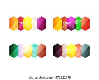 Set of vector shiny blank boxes for your content. Abstract geometric elements suitable for text or infographics