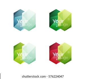 Set of vector shiny blank boxes for your content. Abstract geometric elements suitable for text or infographics