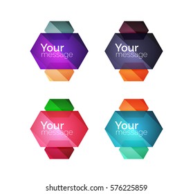 Set of vector shiny blank boxes for your content. Abstract geometric elements suitable for text or infographics
