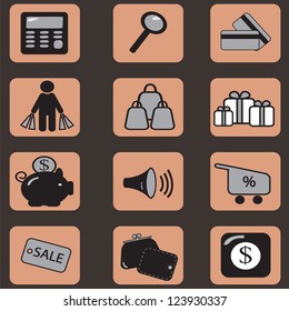 Set of vector shopping icons